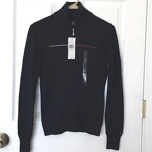 Tommy Hilfiger turtle neck zip cable knit sweater